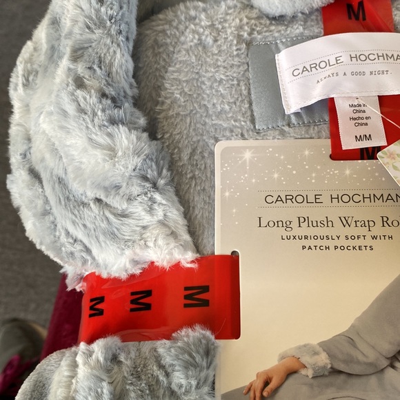 Nwt Carole Hochman Long plush wrap Robe Smokey Blue - Picture 8 of 8